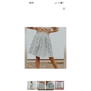 Roolee Floral Lined Skirt, Size XL